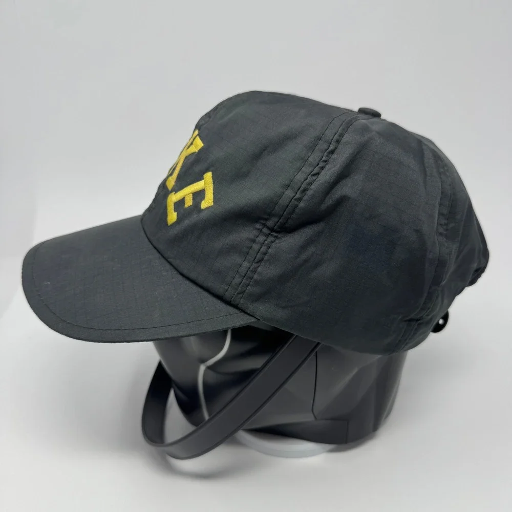 Nike‎ Vintage Ripstop Snapback Hat Black Yellow Embroidered Spellout Cap